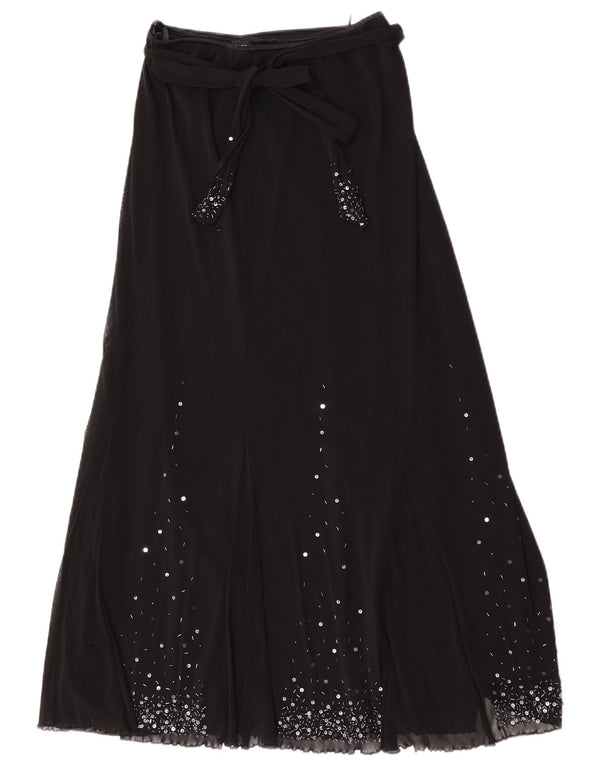 Per Una Jupe longue régulière pour femme UK 12 Medium W28 Noir Polyamide