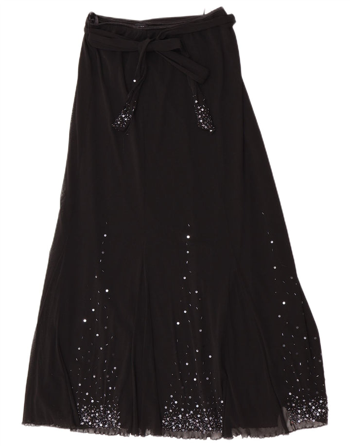 Per Una Jupe longue régulière pour femme UK 12 Medium W28 Noir Polyamide