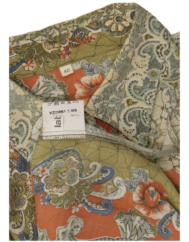 VINTAGE Chemisier chemise surdimensionnée femme EU 40 Moyen Paisley multicolore