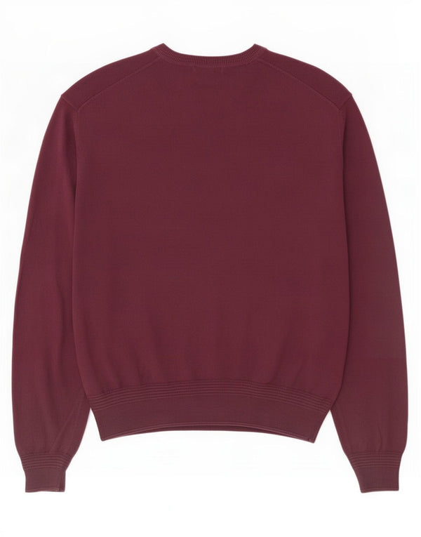 Lyle & Scott Pull col V pour homme XL en coton bordeaux
