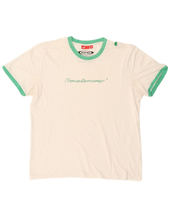 Puma T-Shirt Graphique Homme Blanc Taille L