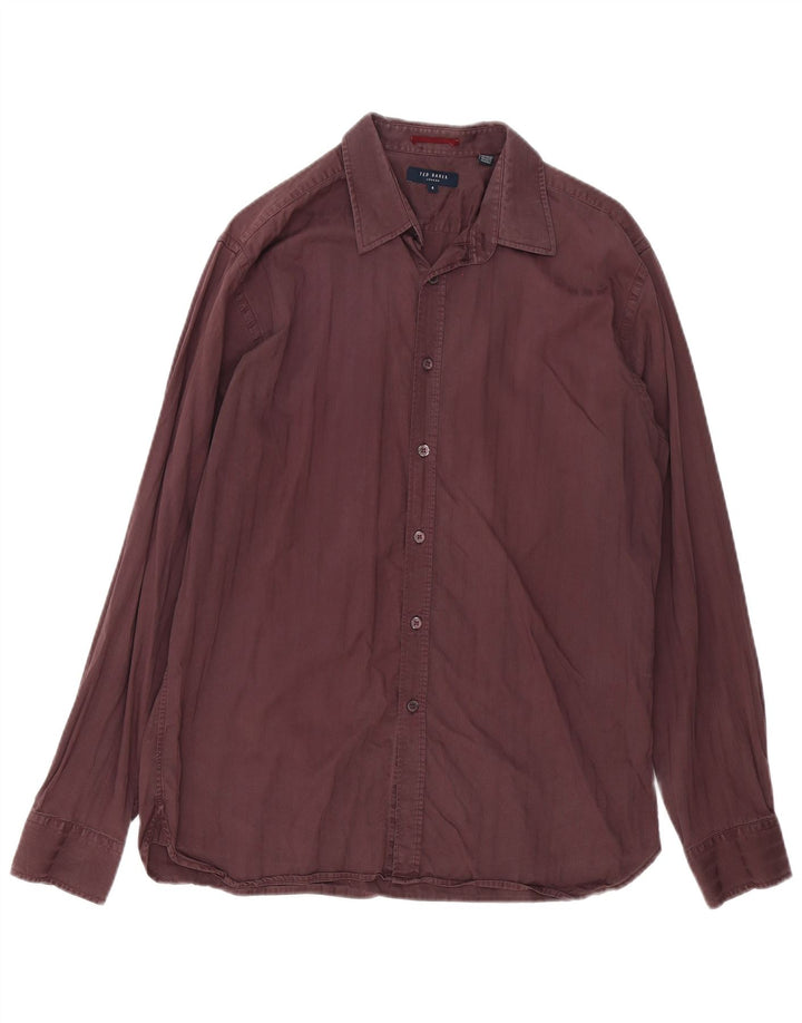TED BAKER Chemise Homme Taille 4 Large Bordeaux
