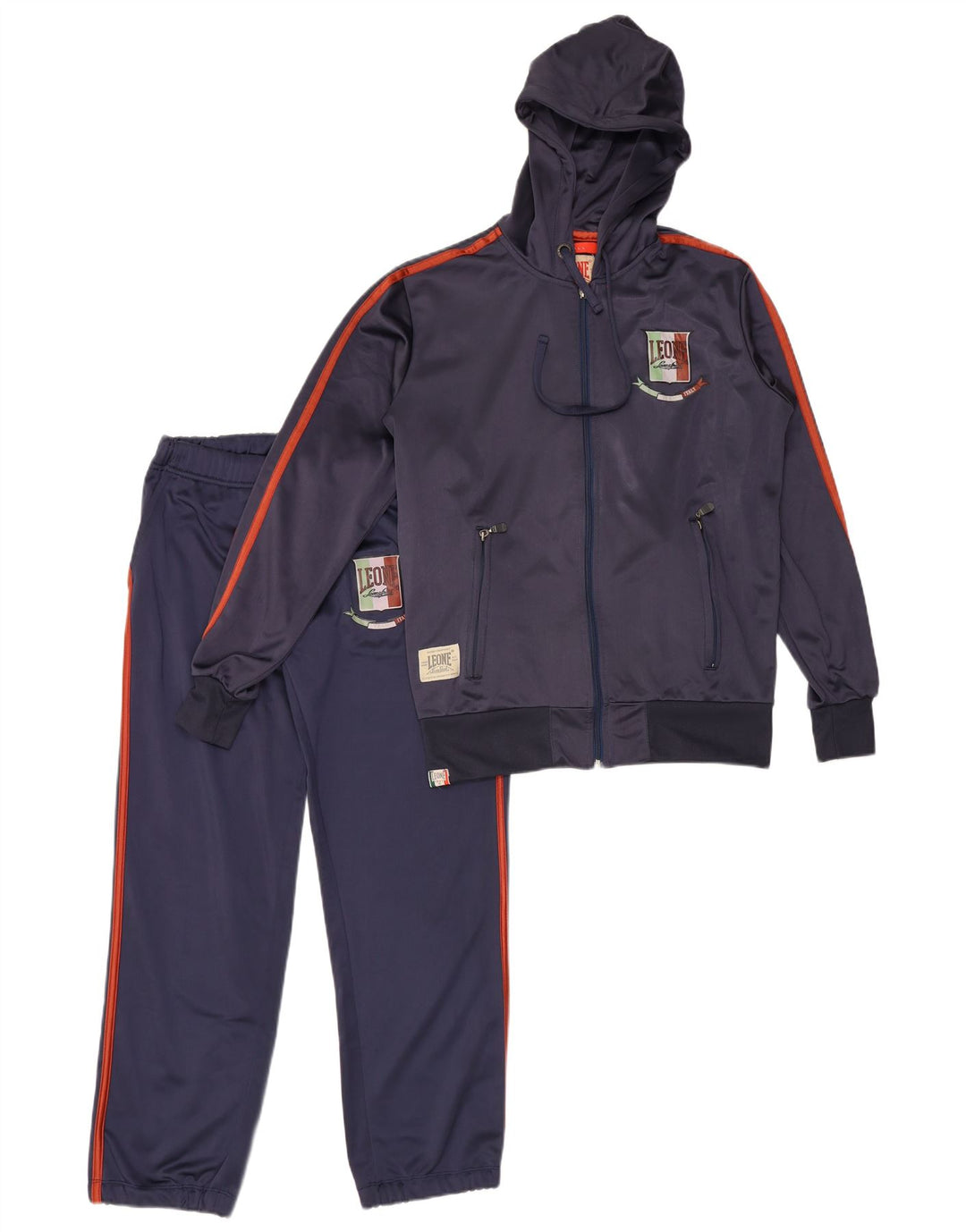 Leone Survêtement complet à capuche graphique pour homme Petit bleu marine Polyester