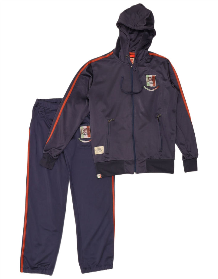 Leone Survêtement complet à capuche graphique pour homme Petit bleu marine Polyester