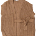 ZARA Cardigan surdimensionné sans manches pour femme UK 10 Petit Marron