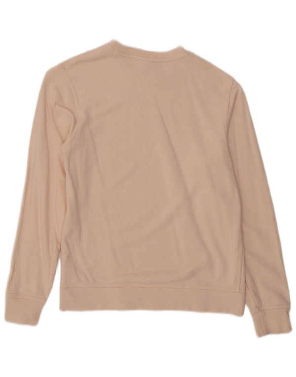 Nike Womens Sweatshirt Jumper UK 14 Medium Beige Cotton