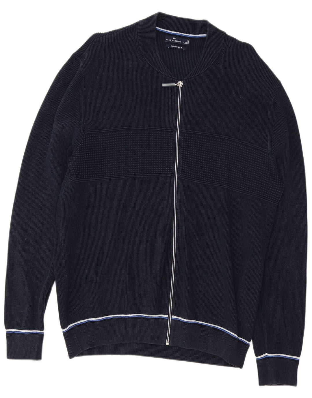 Blue Harbor Pull Cardigan Homme XL Coton Marine