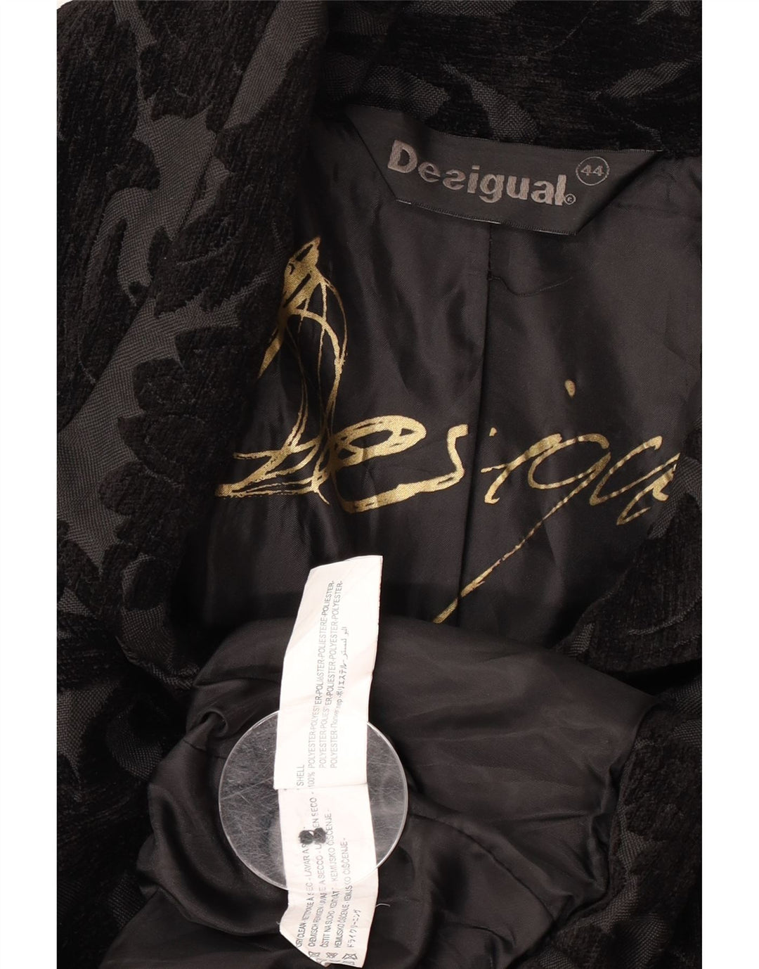 Desigual Manteau Femme EU 44 XL Noir Floral Polyester