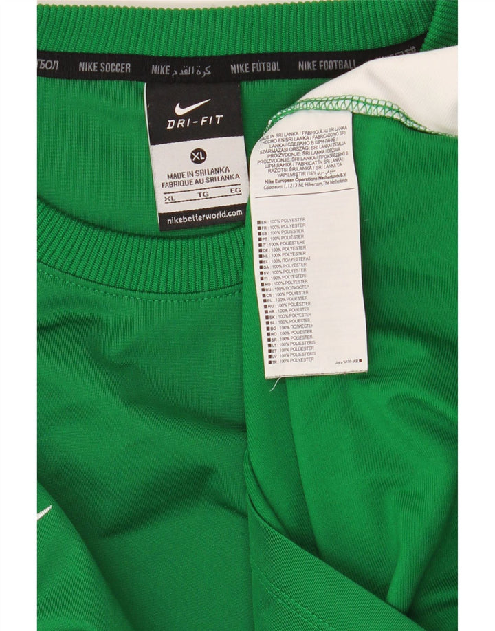 NIKE Haut Dri Fit à manches longues pour homme XL Vert Colorblock Polyester