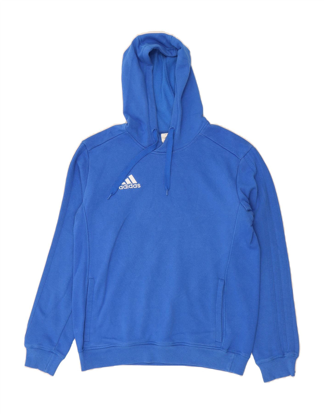 ADIDAS Mens Climalite Hoodie Jumper Medium Blue Cotton Vintage Adidas and Second-Hand Adidas from Messina Hembry 
