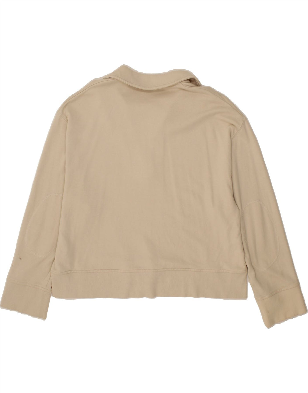 ZARA Womens Oversized Polo Neck Sweatshirt Jumper UK 14 Medium Beige Vintage Zara and Second-Hand Zara from Messina Hembry 