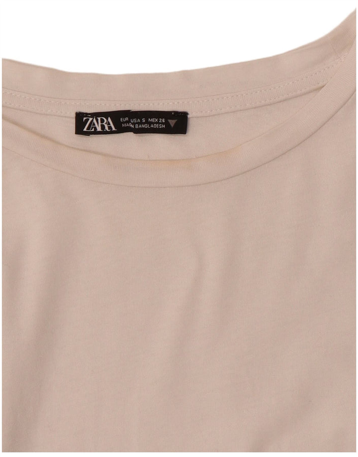 Zara T-Shirt Femme Top UK 10 Petit Blanc