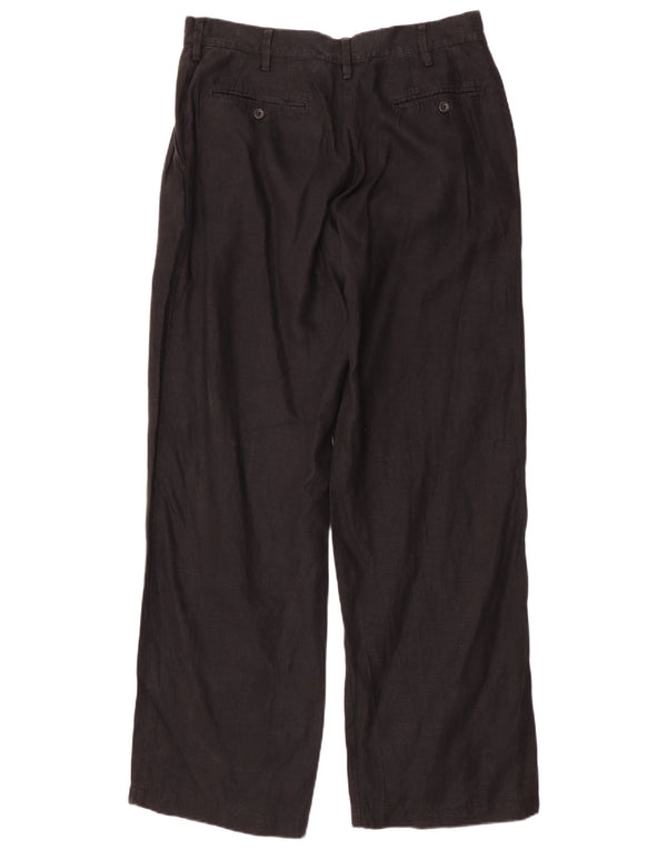 Armani Pantalon de costume droit pour homme UK 40 Medium W34 L33 Lin noir