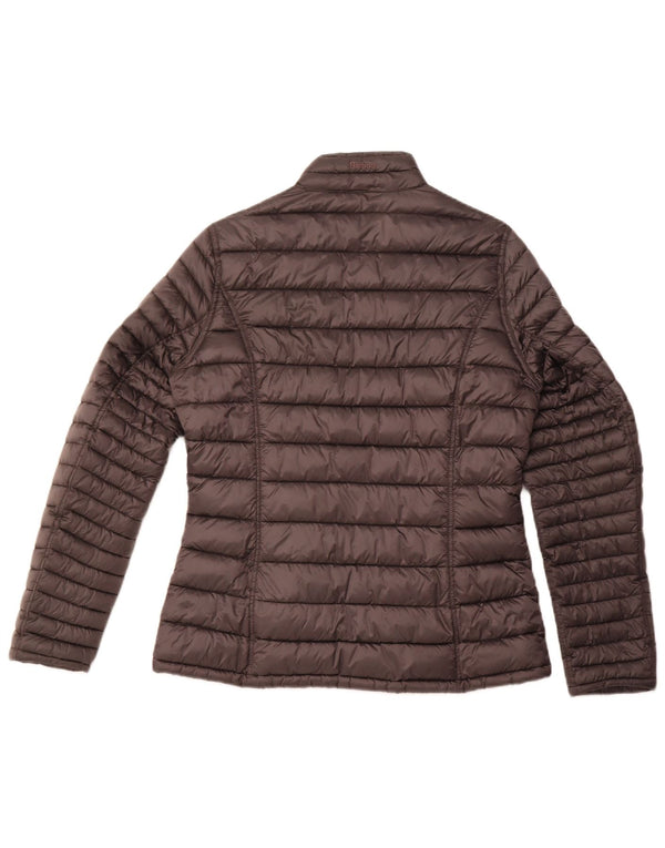 Barbour Veste rembourrée en tartan d'hiver pour femme UK 14 Large Gris Hiver