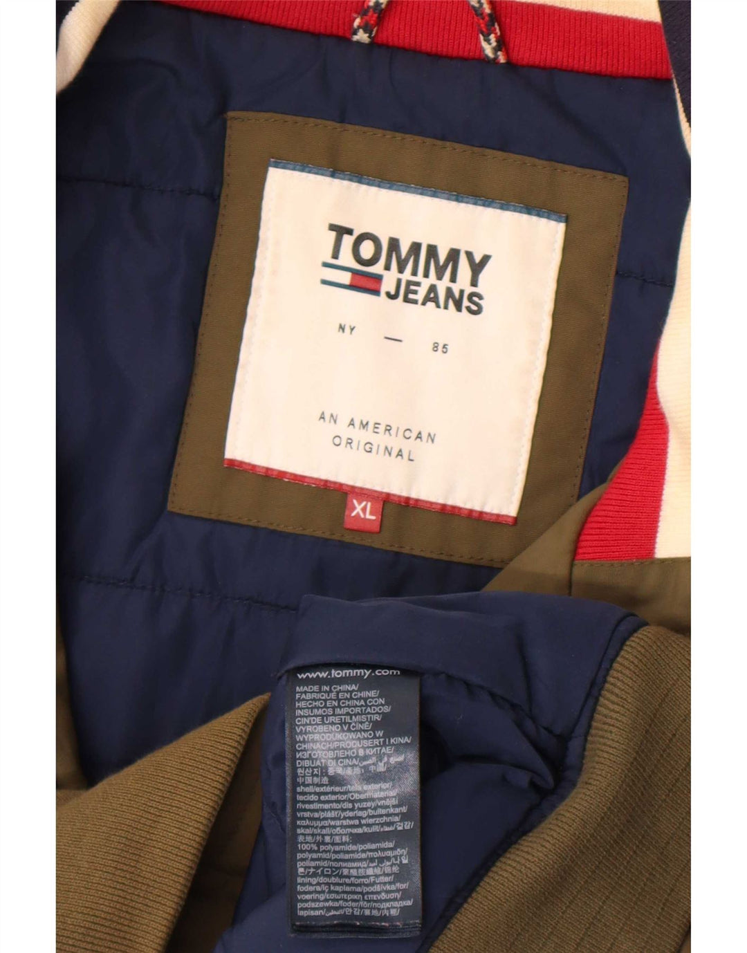 Tommy Hilfiger Veste Bomber Homme UK 42 XL Kaki Polyamide