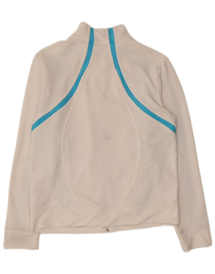 NIKE Veste de survêtement Fit Dry pour femme US 12/14 Large Blanc Colorblock