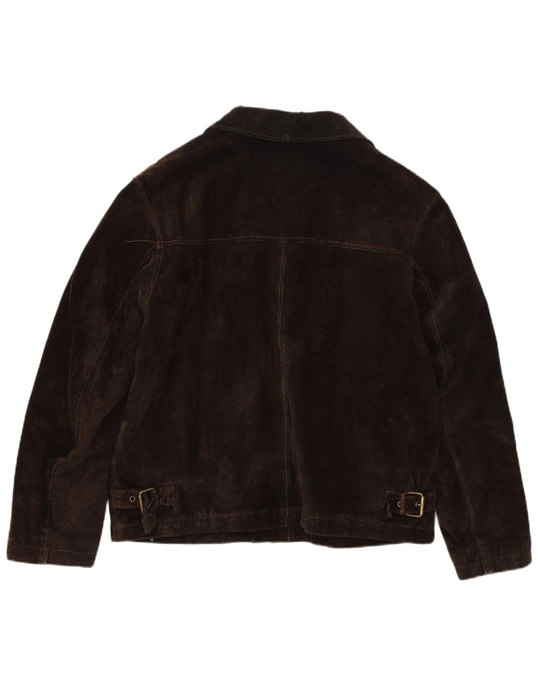 VINTAGE Veste en daim femme IT 46 Grand cuir marron