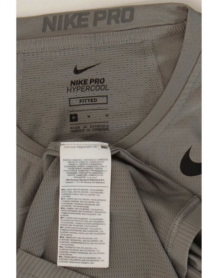 Nike Homme T-Shirt Ajusté Haut Gris Moyen Polyester