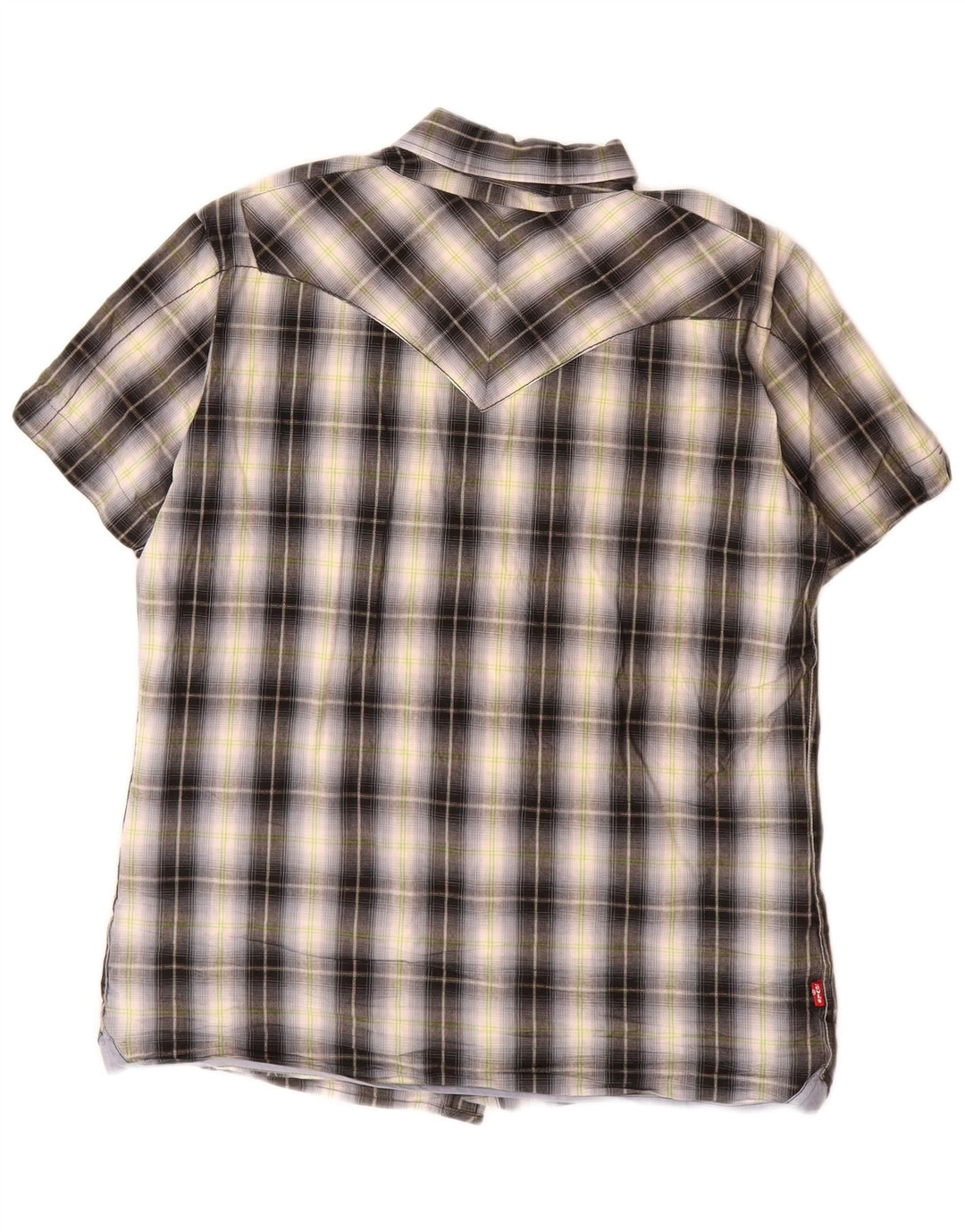 Levi's Chemise à Manches Courtes Homme Petit Carreau Gris Coton