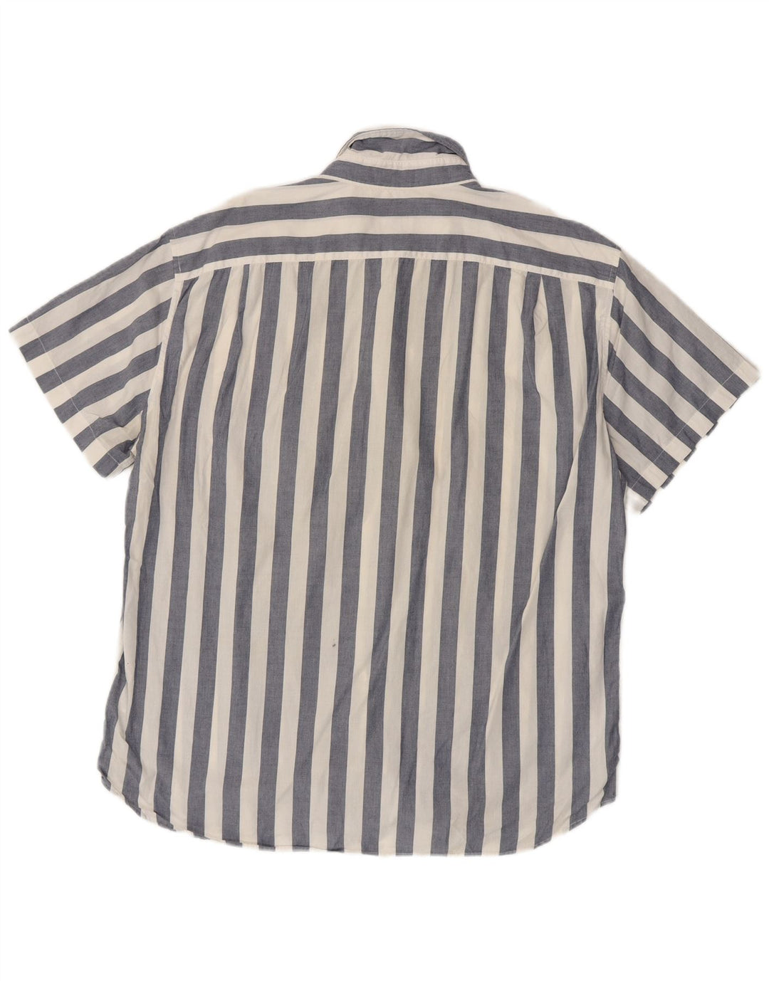 J. CREW Chemise Slim à Manches Courtes Homme XL Coton Rayé Bleu