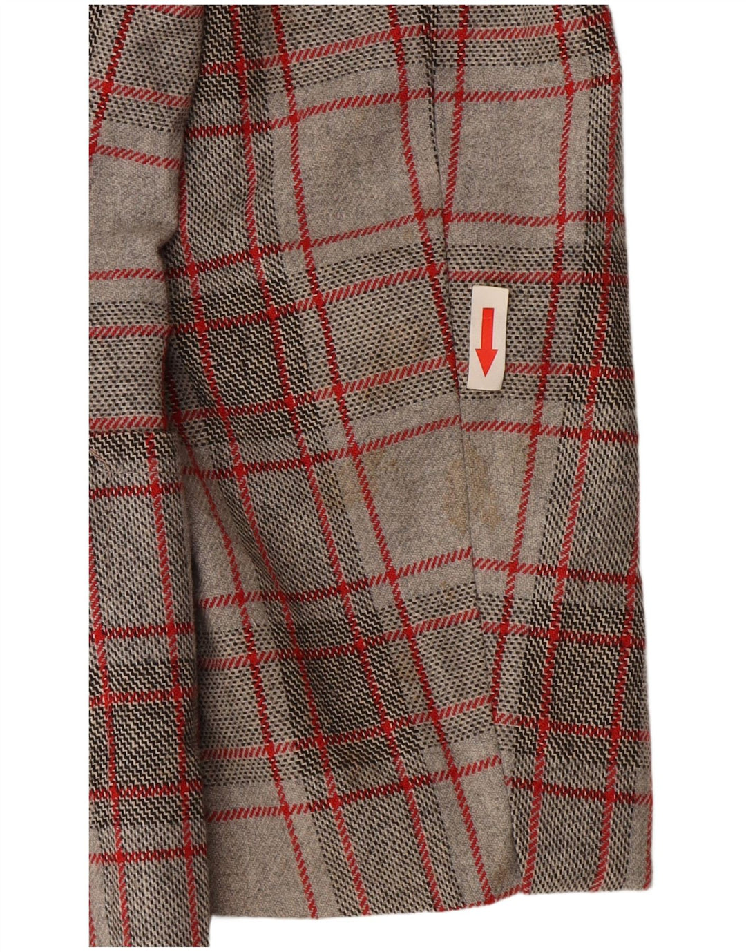 vintage Homme 2 Bouton Blazer Veste IT 52 XL Gris Check