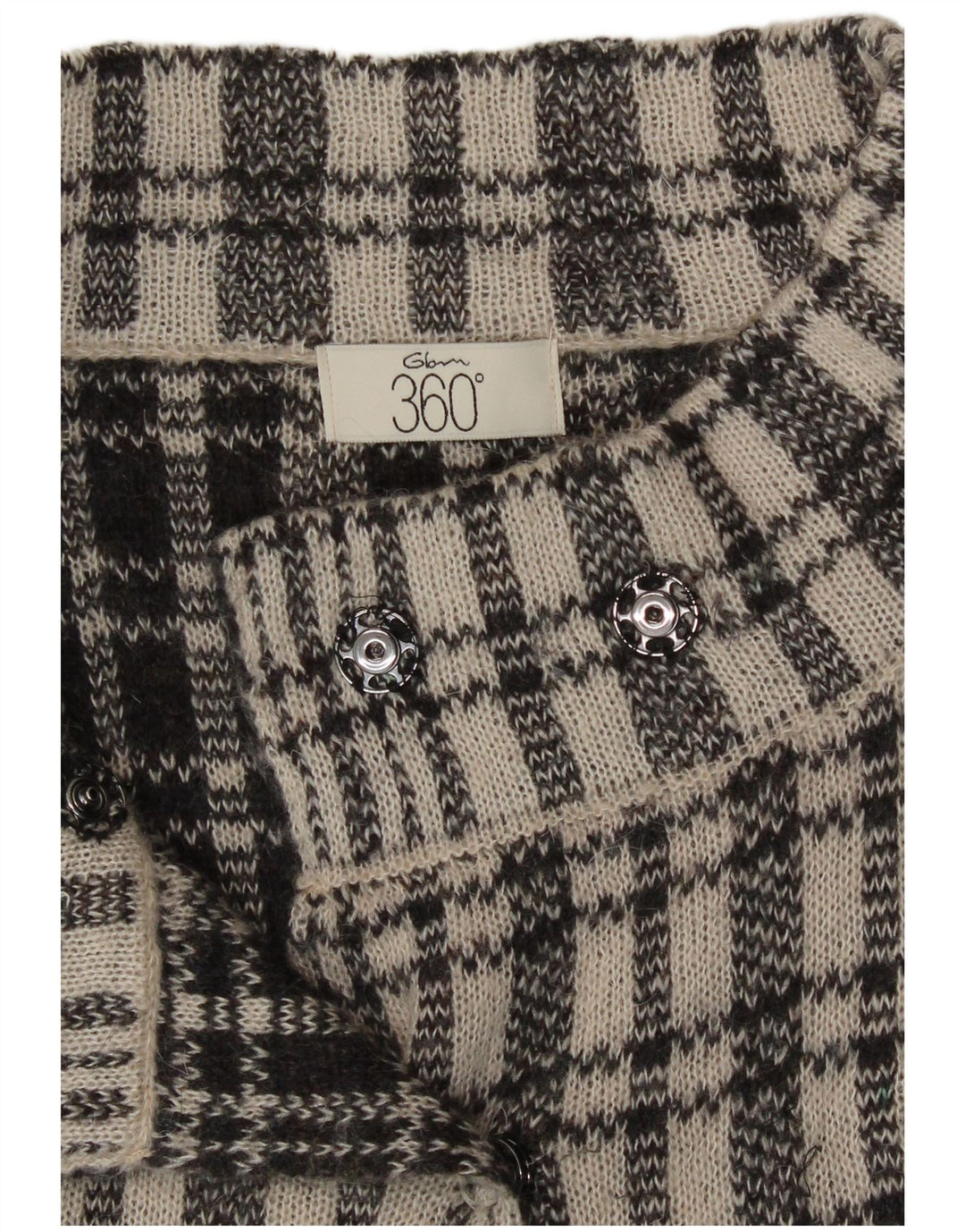 vintage Femmes 3/4 Manches Cardigan Pull UK 12 Medium Blue Check