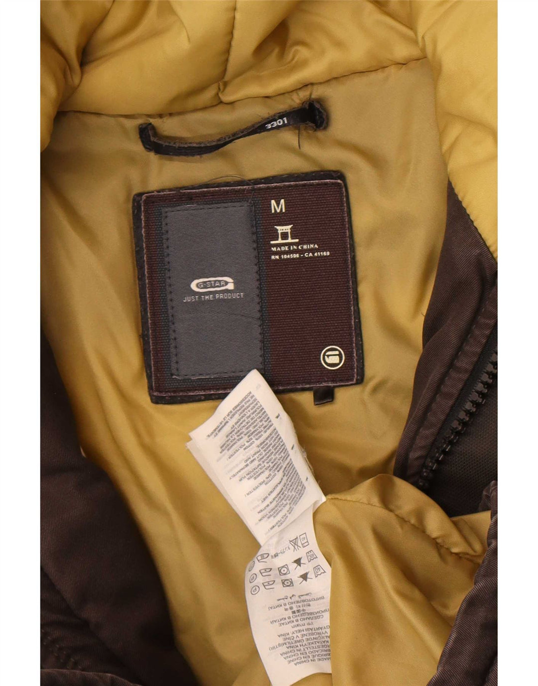 G-Star Veste rembourrée à capuche pour femme UK 14 Coton marron moyen