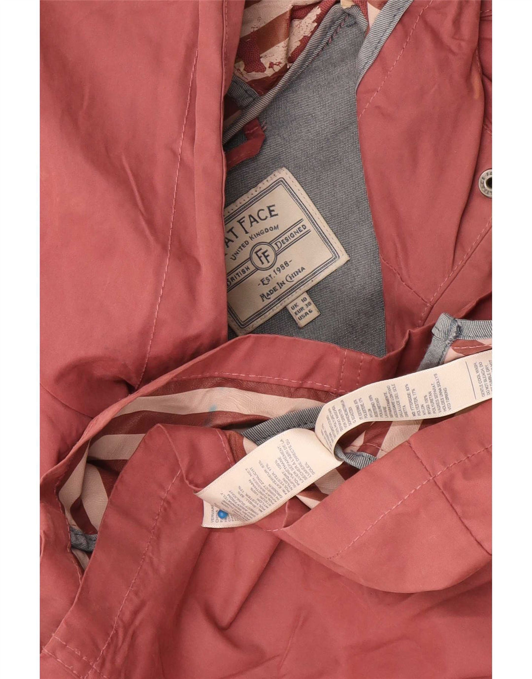 Fat Face Veste de sport à capuche pour femme UK 10 Petit Rose Polyester