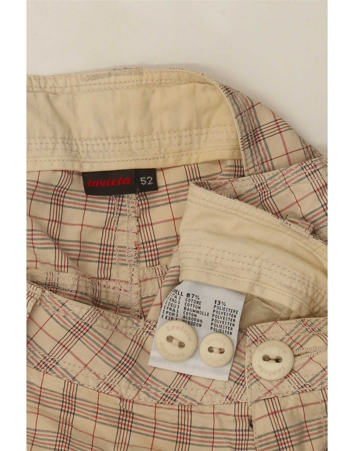 Invicta Short cargo pour homme IT 52 XL W36 Beige à carreaux en coton