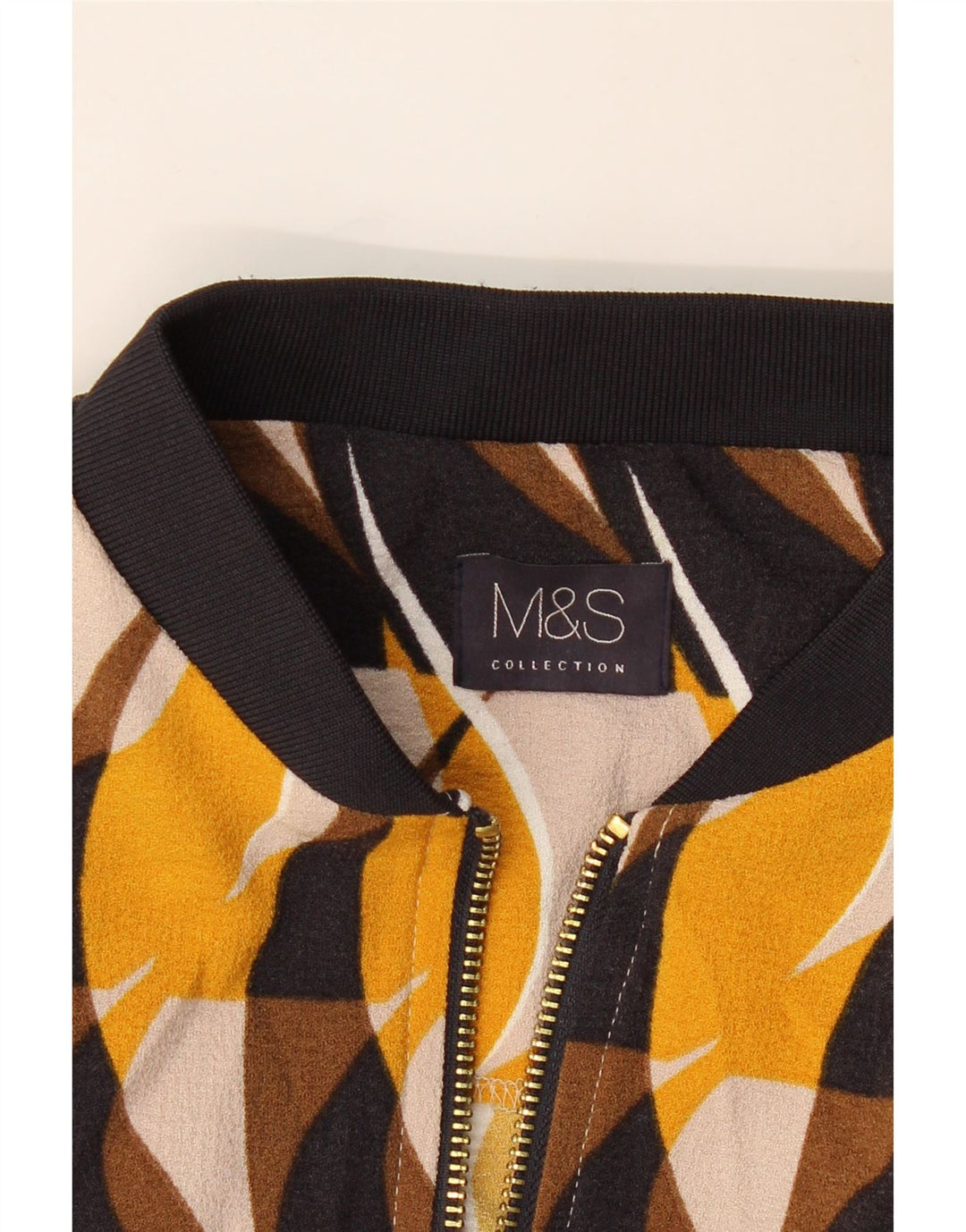MARKS & SPENCER Veste Bomber Femme UK 14 Moyen Multicolore Géométrique