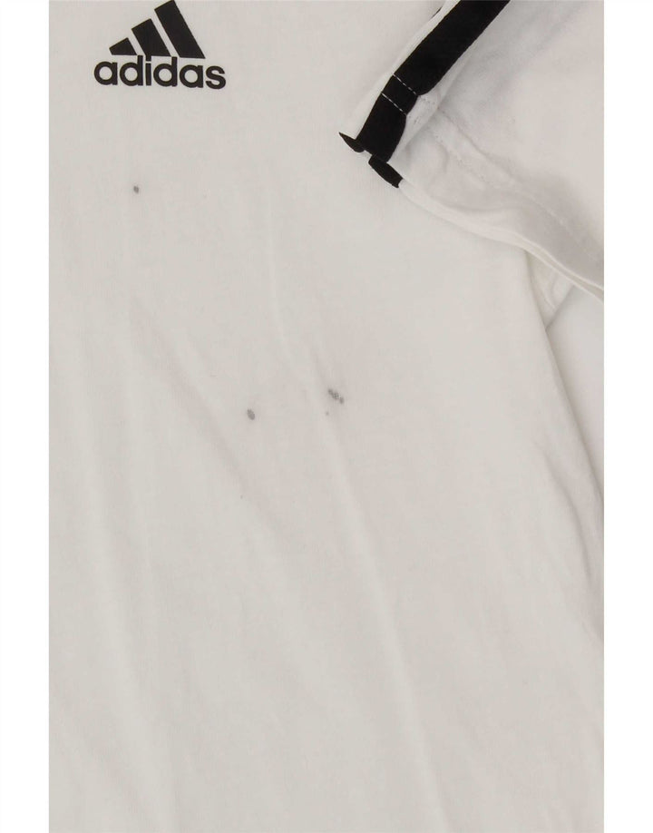 Adidas T-Shirt Top Garçon 7-8 ans Blanc Coton