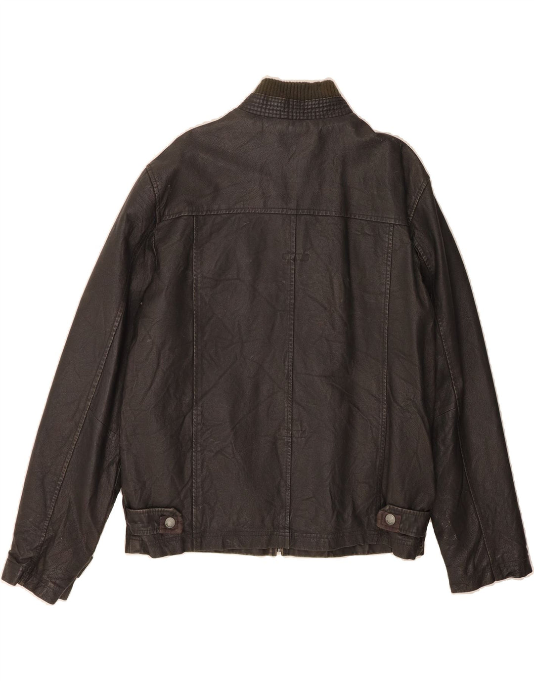 BENCH Mens Leather Jacket UK 42 XL Black Leather Vintage Bench and Second-Hand Bench from Messina Hembry 