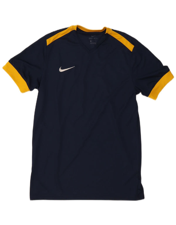 Nike Hommes Dri Fit T-Shirt Haut Large Bleu Marine Colorblock