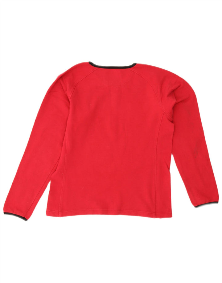 Champion Haut Graphique Femme Manches Longues UK 12 Coton Rouge Moyen