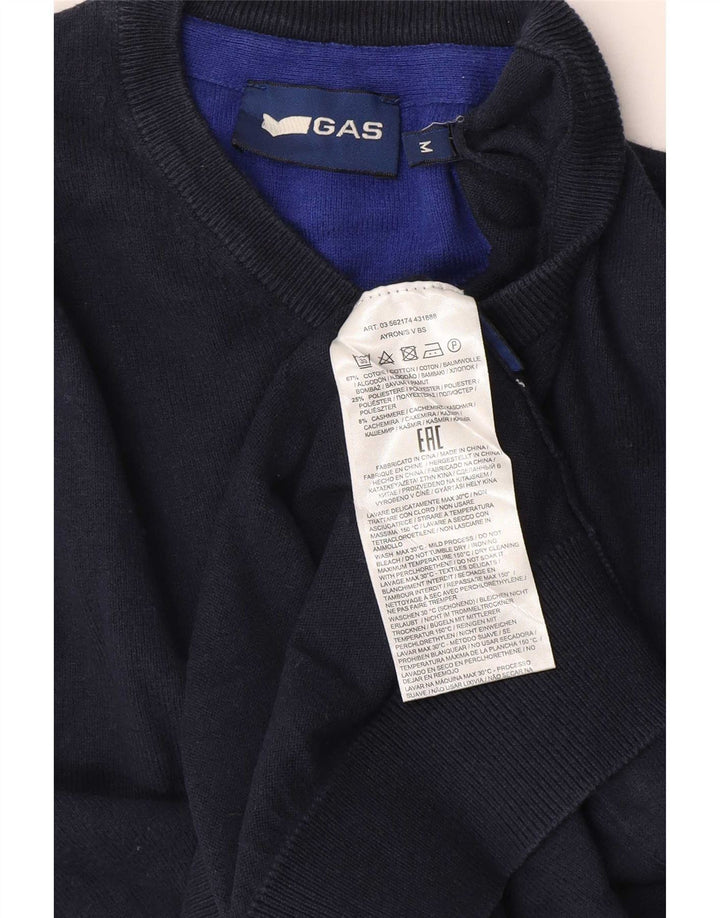 Gas Pull Col V Homme Bleu Marine Moyen Coton