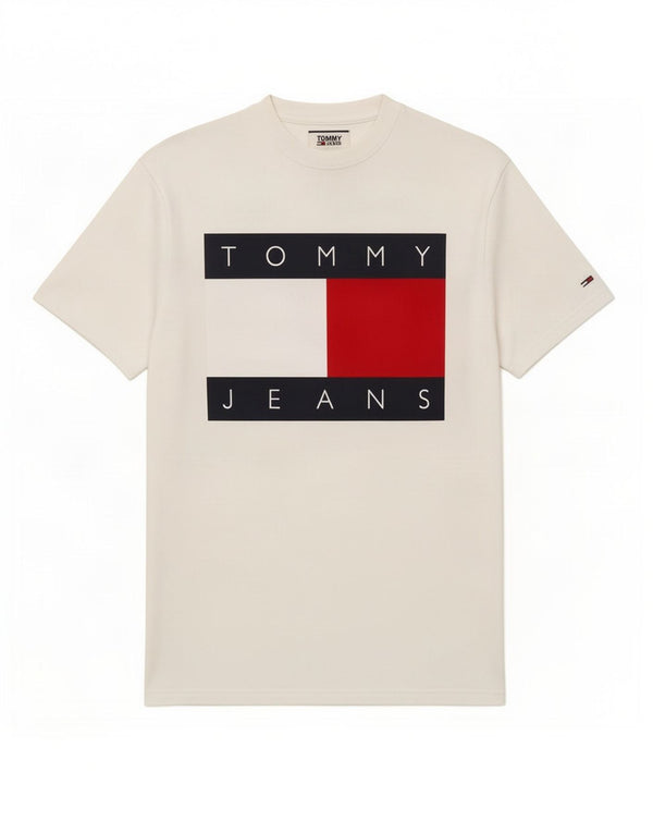 Tommy Hilfiger T-Shirt Graphique Homme Petit Blanc Coton