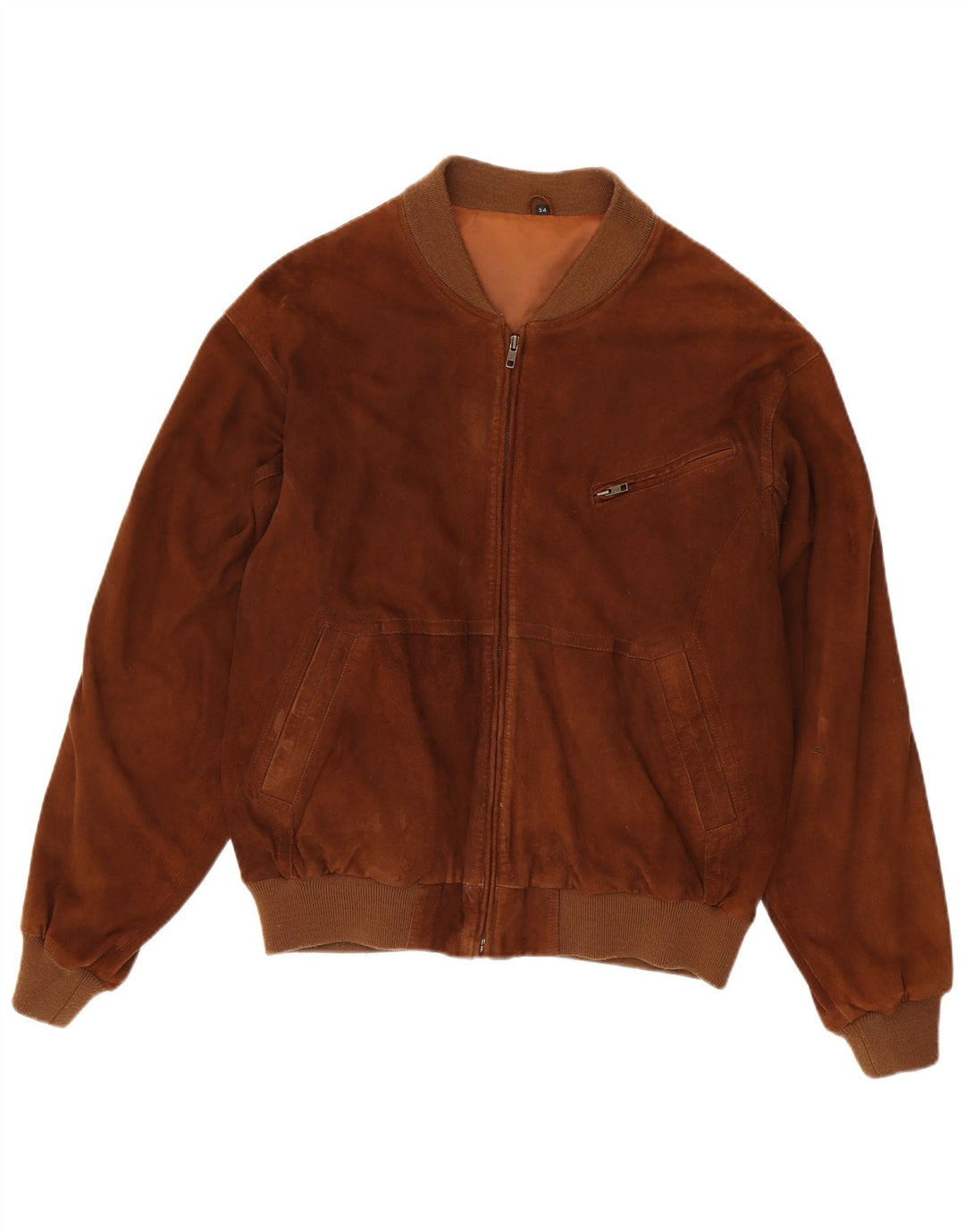veste en daim homme vintage EU 54 2XL cuir marron