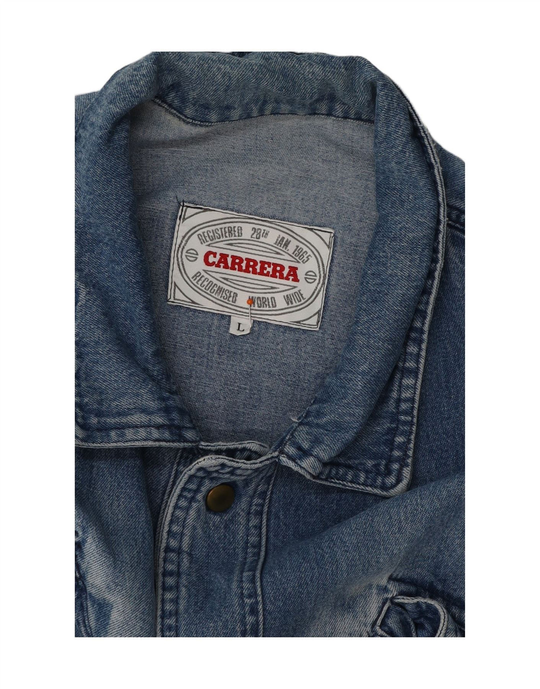 CARRERA Mens Denim Gilet UK 40 Large Blue