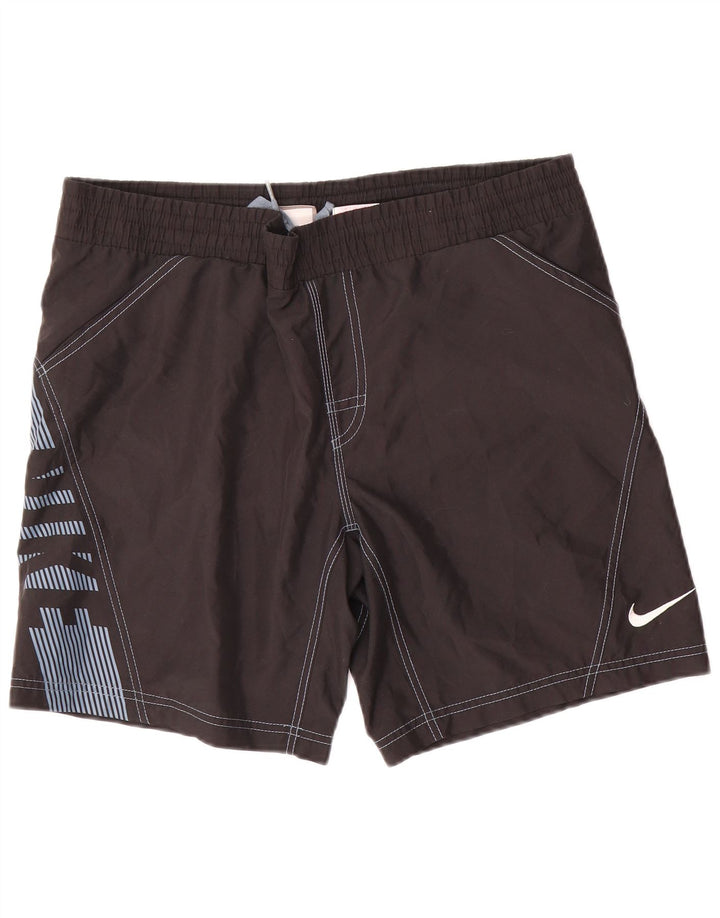 NIKE Short de sport graphique pour hommes en polyester noir moyen