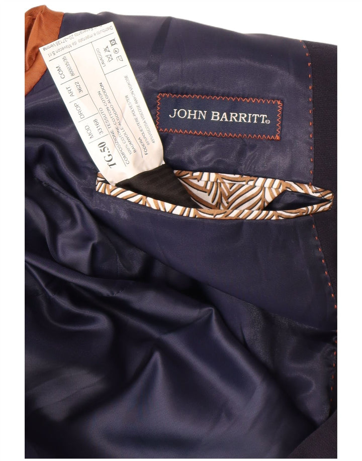 John Barritt Veste blazer slim fit à 2 boutons pour homme UK 40 Large Bleu marine