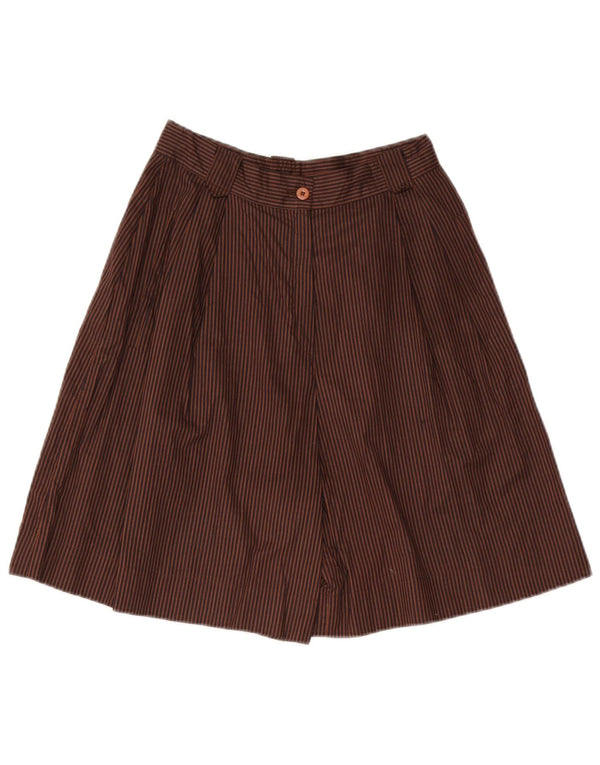 Bermuda taille haute femme vintage IT 44 Medium W28 Brown Pinstripe