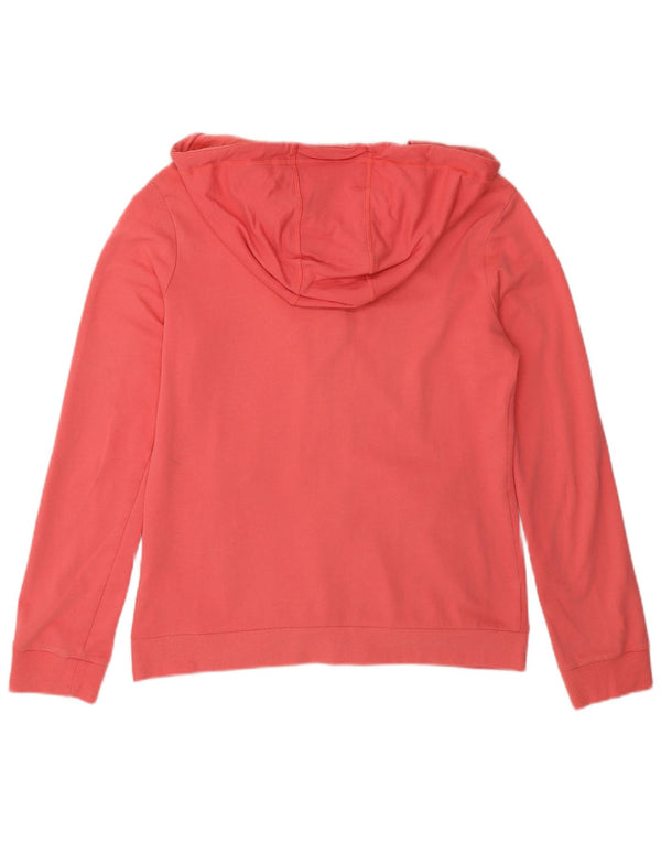 Adidas Pull à capuche zippé graphique pour femme UK 12/14 Coton rose moyen