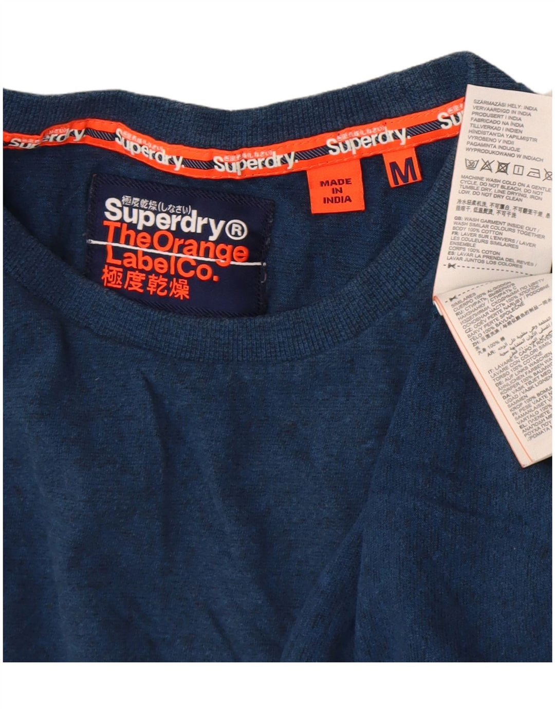 Superdry Haut à manches longues en coton bleu marine moyen
