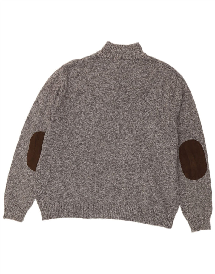 CHAPS Pull col boutonné pour homme 2XL Gris Coton