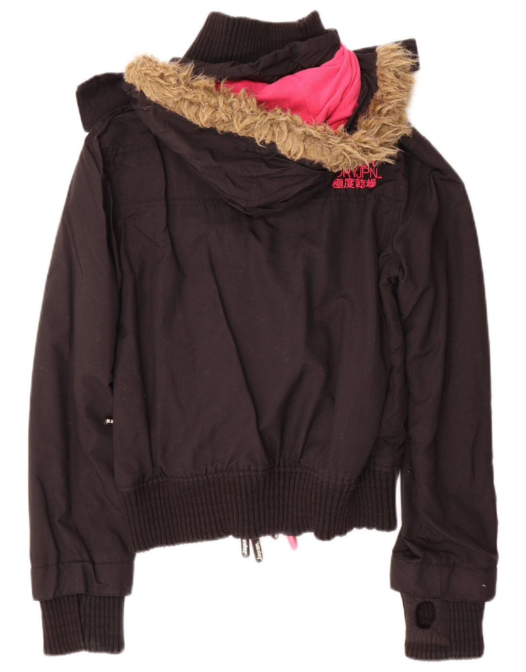 Superdry Veste coupe-vent à capuche The Windbomber pour femme UK 14 Noir moyen