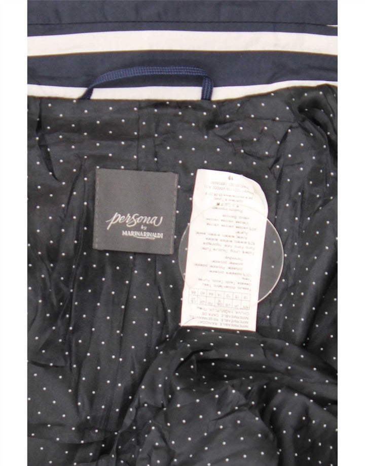 Persona By Marina Rinaldi Manteau double boutonnage pour femme Taille 19 Small Navy Bl