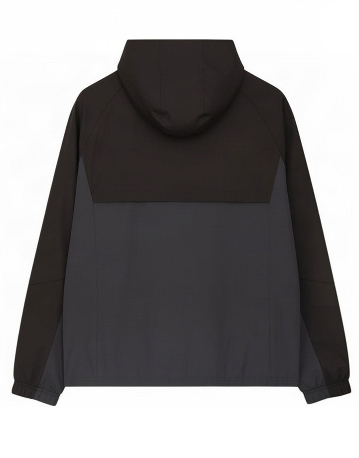 Adidas Veste de pluie à capuche pour homme UK 40 Large Noir Colorblock Polyester