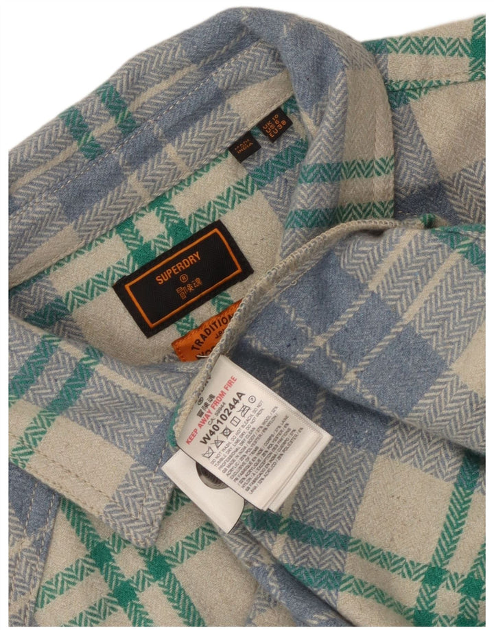Superdry Chemise surdimensionnée en flanelle pour femme UK 10 Petit carreaux multicolores