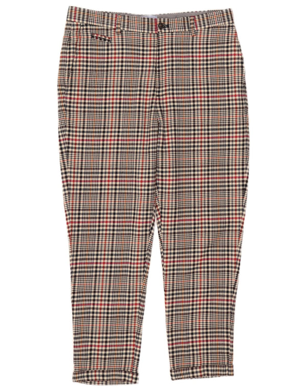 Zara Pantalon court pour homme EU 40 Medium W31 L25 Beige à carreaux Polyester