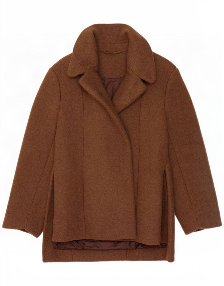 Cos Manteau ouvert pour femme EU 38 Laine marron moyen